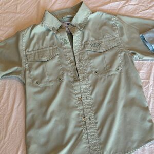 AFTCO Light Green Kids Casual Button Down Shirt